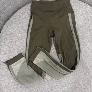 Lululemon Athletica Olive and Gray Zipper Detail